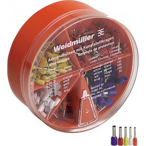 Zestaw końcówek kablowych AEH-w okrągłej puszce 0,5 - 2,5 mm²
(Kody barw-DIN)